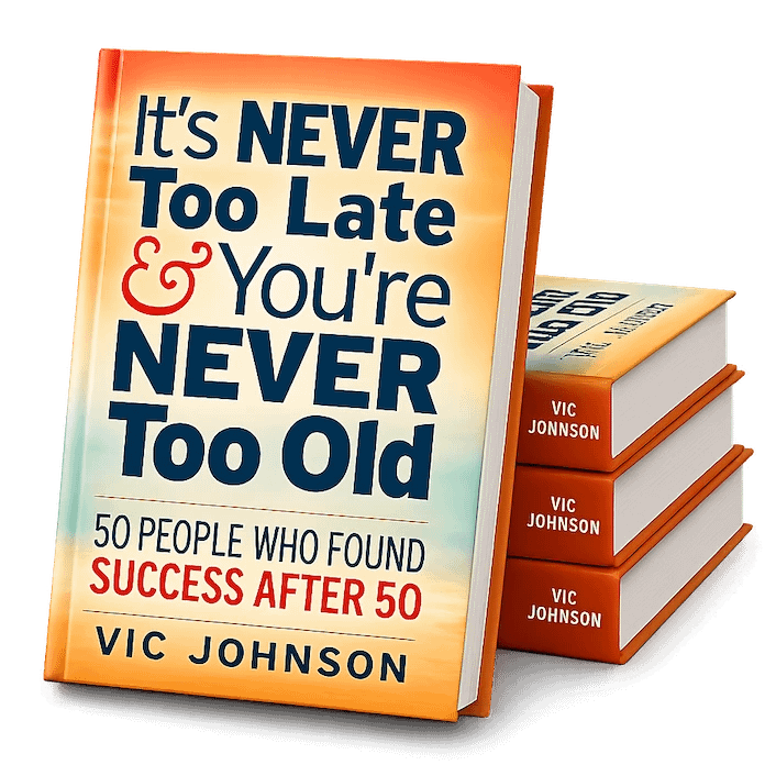 A stack of It's Never Too Late books
